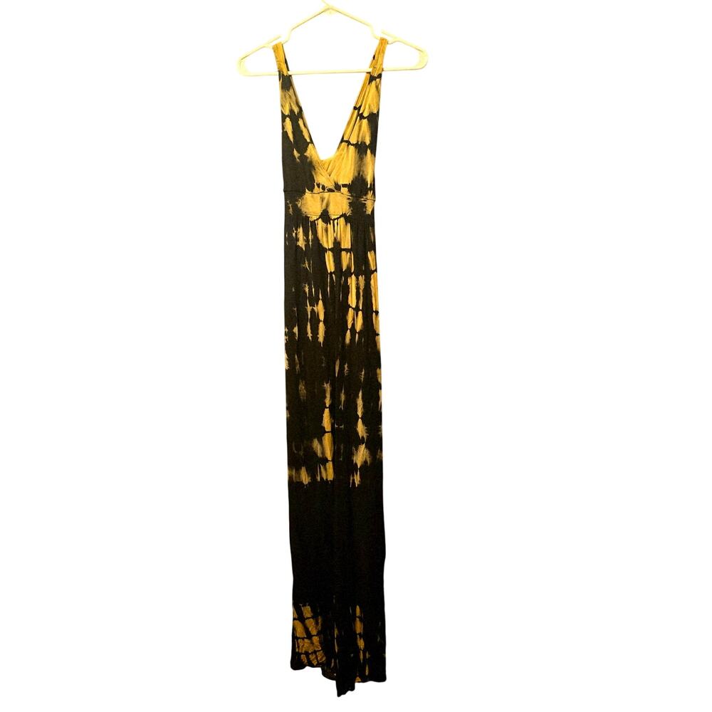 elan cross back v neck tie dye maxi dress size small